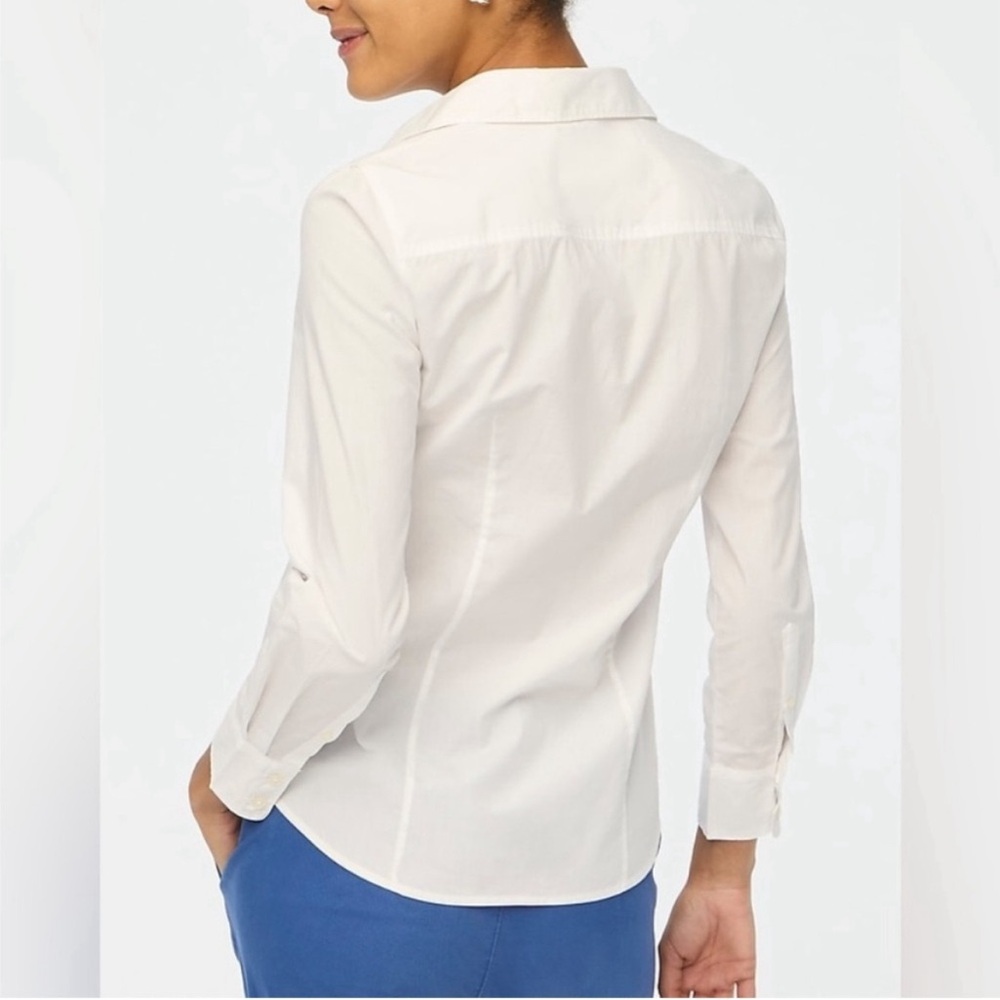 J. Crew Button Up Cotton Poplin Shirt Signature Fit White Size M, NWOT - Picture 2 of 7